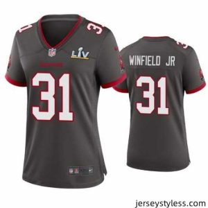 Impressive Antoine Winfield Jr. Buccaneers Pewter Super Bowl Lv Game Jersey