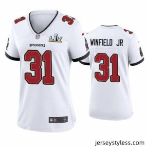 Stylish Antoine Winfield Jr. Buccaneers White Super Bowl Lv Game Jersey