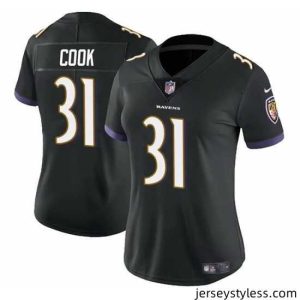 Amazing Baltimore Ravens 31 Dalvin Cook Black Football Jersey