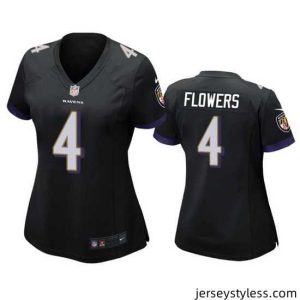 Fantastic Baltimore Ravens 4 Zay Flowers Black Football Jersey