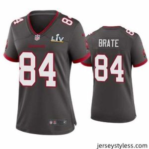 Fantastic Cameron Brate Buccaneers Pewter Super Bowl Lv Game Jersey