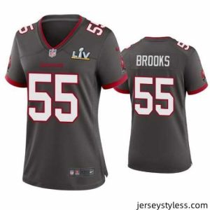 Fantastic Derrick Brooks Buccaneers Pewter Super Bowl Lv Game Jersey