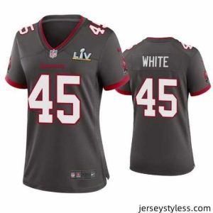 Impressive Devin White Buccaneers Pewter Super Bowl Lv Game Jersey