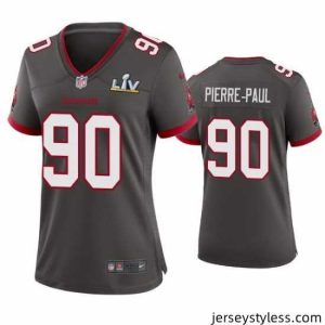 Impressive Jason Pierre Paul Buccaneers Pewter Super Bowl Lv Game Jersey