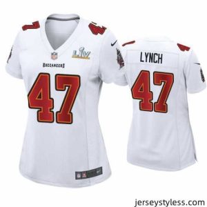 Amazing John Lynch Buccaneers White Super Bowl Lv Game Fashion Jersey