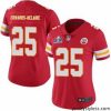 Amazing Kansas City Chiefs 25 Clyde Edwards Helaire Red Vapor Untouchable Stitched NFL 2024 Super Bowl LVIII Jersey