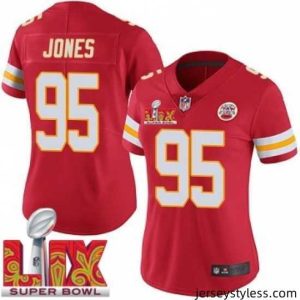 Gorgeous Kansas City Chiefs Chris Jones #95 Red 2024 2025 Super Bowl LIX F.U.S.E Stitched Jersey