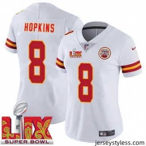 Amazing Kansas City Chiefs DeAndre Hopkins #8 White 2024 2025 Super Bowl LIX F.U.S.E Stitched Jersey