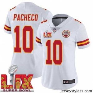 Fantastic Kansas City Chiefs Isiah Pacheco #10 White 2024 2025 Super Bowl LIX F.U.S.E Stitched Jersey