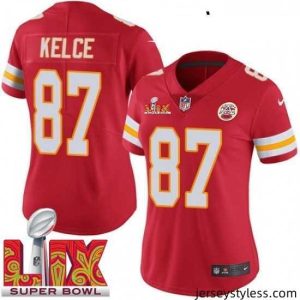Premium Kansas City Chiefs Travis Kelce #87 Red 2024 2025 Super Bowl LIX F.U.S.E Stitched Jersey
