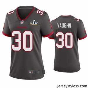 Fantastic Ke'Shawn Vaughn Buccaneers Pewter Super Bowl Lv Game Jersey