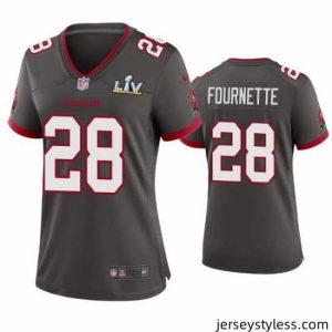 Impressive Leonard Fournette Buccaneers Pewter Super Bowl Lv Game Jersey