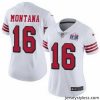 Fantastic NFL San Francisco 49ers 16 Joe Montana White Throwback Vapor Untouchable Limited Stitched 2024 Super Bowl LVIII Jersey