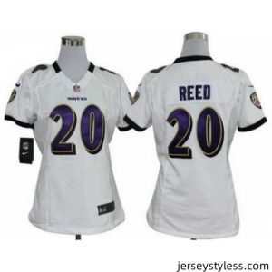 Gorgeous Nike Baltimore Ravens #20 Ed Reed White Nike NFL Jerseys