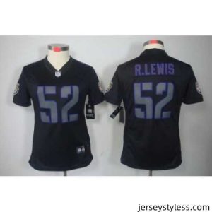 Premium Nike Baltimore Ravens 52# R.Lewis Black Jerseys[Impact Limited]