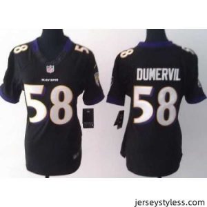 Premium Nike Baltimore Ravens 58 Elvis Dumervil Black LIMITED Jerseys