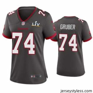 Unique Paul Gruber Buccaneers Pewter Super Bowl Lv Game Jersey
