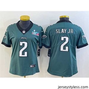 Gorgeous Philadelphia Eagles 2 Darius Slay Jr  Green Super Bowl LVII PatchVapor Untouchable Limited Stitched Football Jersey