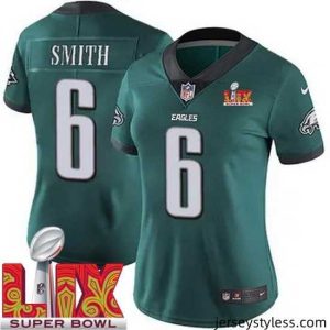 Amazing Philadelphia Eagles DeVonta Smith #6 Green 2024 2025 Super Bowl LIX F.U.S.E Stitched NFL Jersey