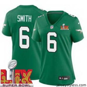 Gorgeous Philadelphia Eagles DeVonta Smith #6 Kelly Green 2024 2025 Super Bowl LIX F.U.S.E Stitched NFL Jersey