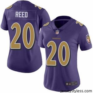 Stylish Ravens 20 Ed Reed Purple Stitched Football Limited Rush Jersey