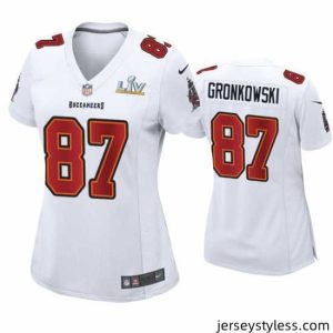 Impressive Rob Gronkowski Buccaneers White Super Bowl Lv Game Fashion Jersey