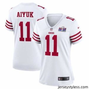 Premium San Francisco 49ers 11 Brandon Aiyuk White 2023 F.U.S.E  Vapor Limited Stitched Football 2024 Super Bowl LVIII Jersey