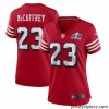 Unique San Francisco 49ers 23 Christian McCaffrey New Red 2023 F.U.S.E  Vapor Untouchable Limited Stitched Football 2024 Super Bowl LVIII Jersey