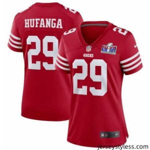 Premium San Francisco 49ers 29 Talanoa Hufanga Red 2023 F.U.S.E  With John Madden Patch Vapor Limited Stitched Football 2024 Super Bowl LVIII Jersey