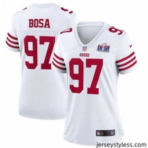 Fantastic San Francisco 49ers 97 Nick Bosa White 2023 F.U.S.E  Vapor Untouchable Limited Stitched Football 2024 Super Bowl LVIII Jersey