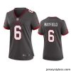 Stylish Tampa Bay Buccanee 6 Baker Mayfield Grey Stitched Game Jersey