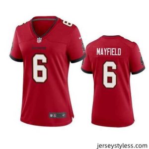 Impressive Tampa Bay Buccanee 6 Baker Mayfield Red Stitched Game Jersey