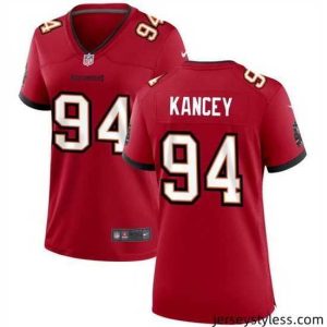 Impressive Tampa Bay Buccanee 94 Calijah Kancey Red 2023 Draft Stitched Game Jersey