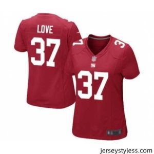 Stunning York Giants #37 Julian Love Red Vapor Untouchable Limited Player Football Jersey