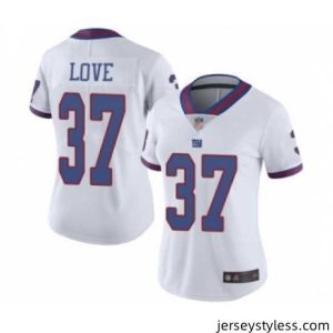 Gorgeous York Giants #37 Julian Love Rush Stitched Football Jersey