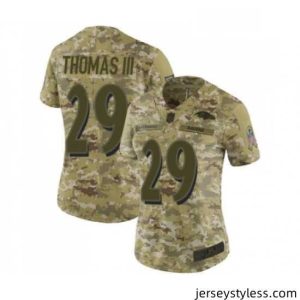Gorgeous Womens Baltimore Ravens 29 Earl Thomas III Limited Camo 2018 Salute to Service Football Jersey