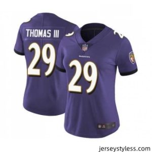 Fantastic Womens Baltimore Ravens 29 Earl Thomas III Purple Team Color Vapor Untouchable Limited Player Football Jersey
