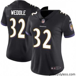 Unique Womens Nike Baltimore Ravens 32 Eric Weddle Elite Black Alternate NFL Jersey