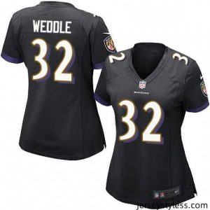 Stylish Womens Nike Baltimore Ravens 32 Eric Weddle Game Black Alternate NFL Jersey