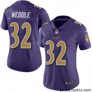 Stunning Womens Nike Baltimore Ravens 32 Eric Weddle Limited Purple Rush Vapor Untouchable NFL Jersey