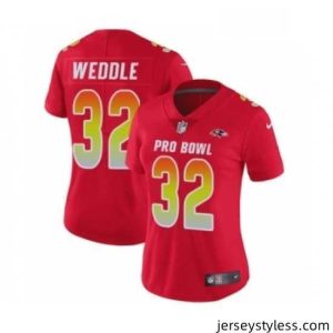 Fantastic Womens Nike Baltimore Ravens 32 Eric Weddle Limited Red AFC 2019 Pro Bowl NFL Jersey