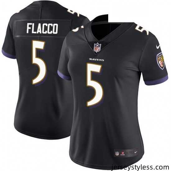 Womens-Nike-Baltimore-Ravens-5-Joe-Flacco-Black-Alternate-Vapor-Untouchable-Limited-Player-NFL-Jersey-528241_21760_550X550