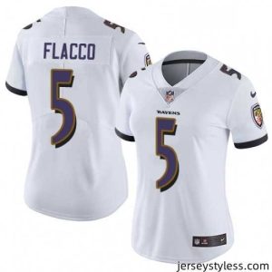Stunning Womens Nike Baltimore Ravens 5 Joe Flacco White Vapor Untouchable Limited Player NFL Jersey