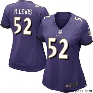 Fantastic Womens Nike Baltimore Ravens 52 Ray Lewis Game Purple Team Color NFL Jersey