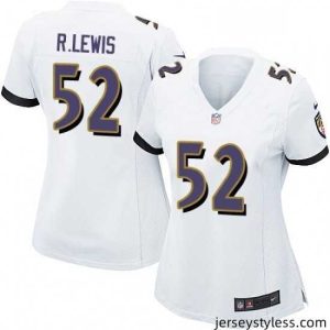 Stunning Womens Nike Baltimore Ravens 52 Ray Lewis Game White NFL Jersey