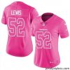 Unique Womens Nike Baltimore Ravens 52 Ray Lewis Limited Pink Rush Fashion NFL Jersey