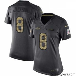 Gorgeous Womens Nike Baltimore Ravens 8 Lamar Jackson Limited Black 2016 Salute to Service NFL Jersey