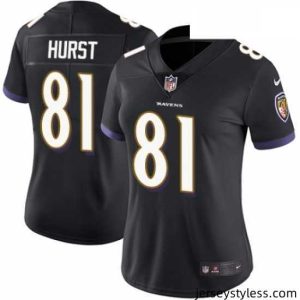 Stunning Womens Nike Baltimore Ravens 81 Hayden Hurst Black Alternate Vapor Untouchable Elite Player NFL Jersey