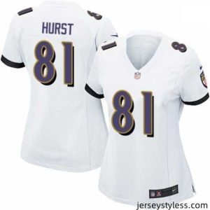 Fantastic Womens Nike Baltimore Ravens 81 Hayden Hurst Game White NFL Jersey