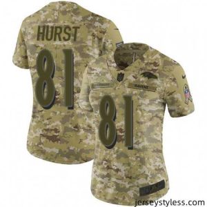 Gorgeous Womens Nike Baltimore Ravens 81 Hayden Hurst Limited Camo 2018 Salute to Service NFL Jersey